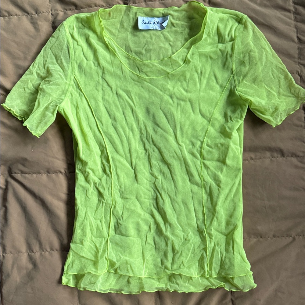 Cachet Vibrant Lime Short Sleeve Top
